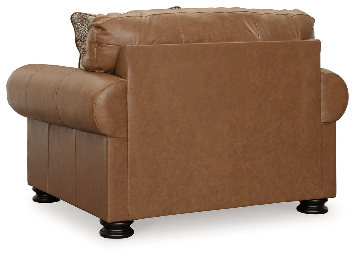 Carianna Chair and Ottoman in Caramel by Ashley at Eve Furniture