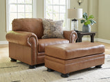 Carianna Chair and Ottoman in Caramel by Ashley at Eve Furniture