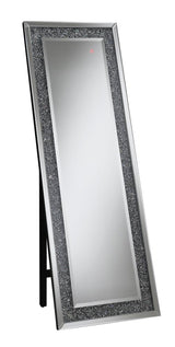 Carisi Silver Rectangular Standing Mirror with LED Lighting