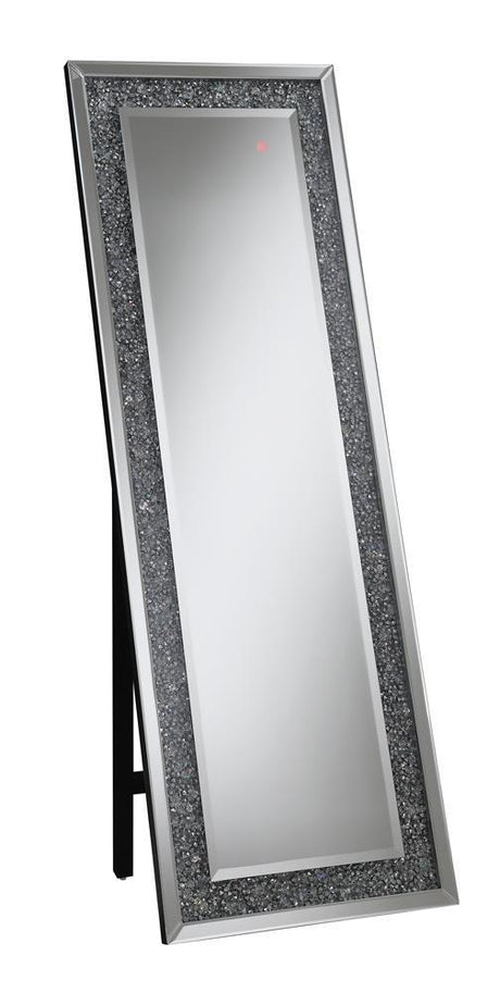 Carisi Silver Rectangular Standing Mirror with LED Lighting by Coaster at Eve Furniture