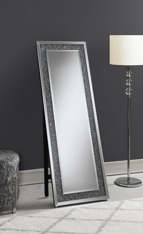 Carisi Silver Rectangular Standing Mirror with LED Lighting by Coaster at Eve Furniture