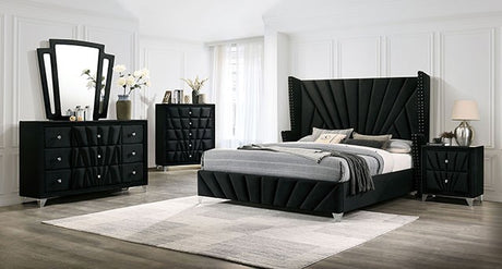 Carissa Black 5-Piece Queen Bedroom Set by Furniture of America at Eve Furniture