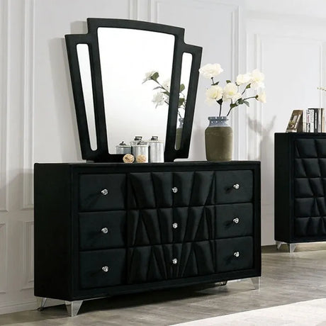 Carissa Black 4-Piece Queen Bedroom Set by Furniture of America at Eve Furniture
