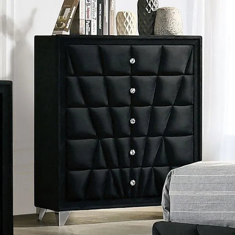 Carissa Black 5-Piece Queen Bedroom Set by Furniture of America at Eve Furniture