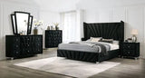 Carissa Black 5-Piece Queen Bedroom Set by Furniture of America at Eve Furniture