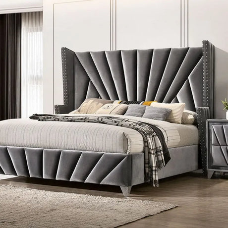 Carissa Gray 4-Piece Queen Bedroom Set by Furniture of America at Eve Furniture