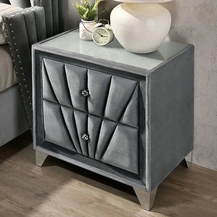 Carissa Gray 4-Piece Queen Bedroom Set by Furniture of America at Eve Furniture