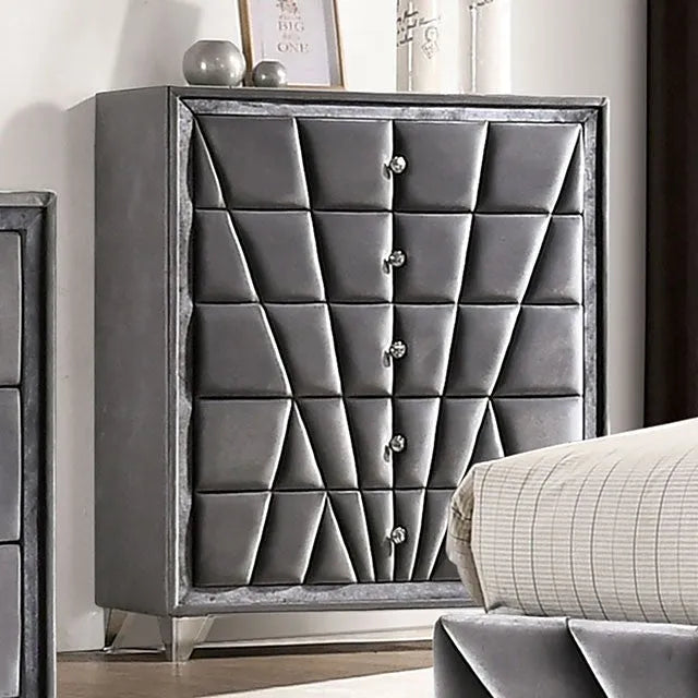 Carissa Gray 5-Piece Queen Bedroom Set by Furniture of America at Eve Furniture