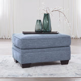 Carissa Manor Denim Ottoman