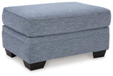 Carissa Manor Denim Ottoman