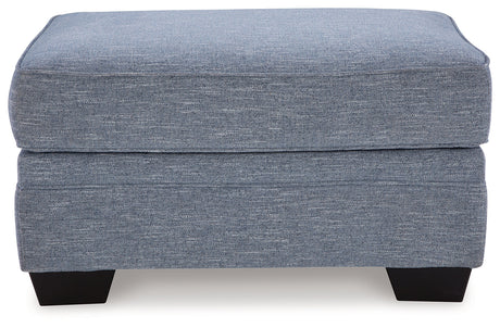 Carissa Manor Denim Ottoman