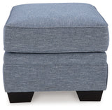 Carissa Manor Denim Ottoman