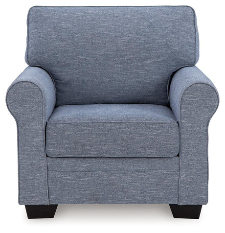 Carissa Manor Denim Performance Fabric Chair by Ashley at Eve Furniture
