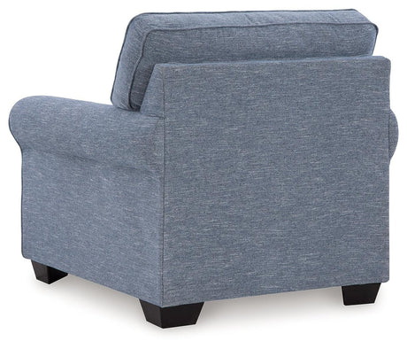 Carissa Manor Denim Performance Fabric Chair by Ashley at Eve Furniture