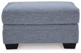 Carissa Manor Denim Performance Fabric Ottoman by Ashley at Eve Furniture