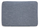 Carissa Manor Denim Performance Fabric Ottoman by Ashley at Eve Furniture