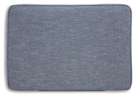 Carissa Manor Denim Performance Fabric Ottoman by Ashley at Eve Furniture