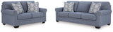 Carissa Manor Denim Performance Fabric Sofa and Loveseat by Ashley at Eve Furniture