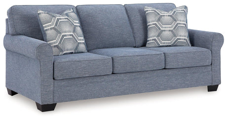 Carissa Manor Denim Performance Fabric Sofa by Ashley at Eve Furniture