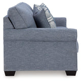 Carissa Manor Denim Performance Fabric Sofa by Ashley at Eve Furniture