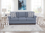 Carissa Manor Denim Performance Fabric Sofa by Ashley at Eve Furniture