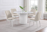 Carissa Upholstered Dining Side Chair Beige (Set of 2) by Coaster at Eve Furniture