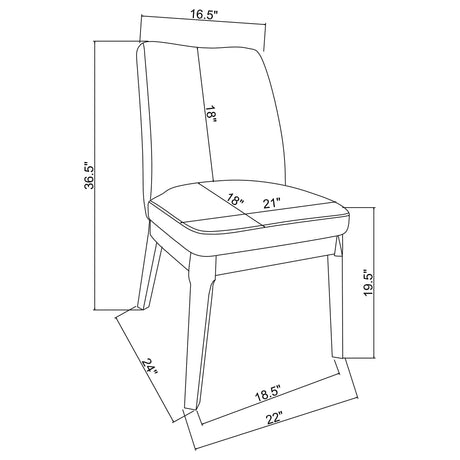 Carissa Upholstered Dining Side Chair Beige (Set of 2) by Coaster at Eve Furniture