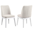 Carissa Upholstered Dining Side Chair Beige (Set of 2) by Coaster at Eve Furniture