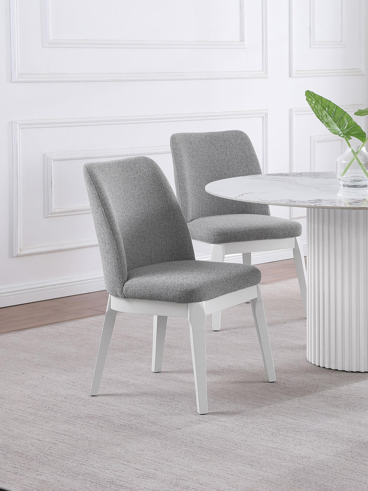 Carissa Upholstered Dining Side Chair Grey (Set of 2)