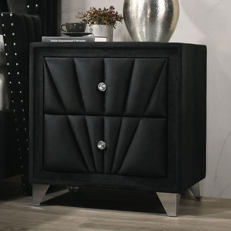 Carissa Black Night Stand by Furniture of America at Eve Furniture