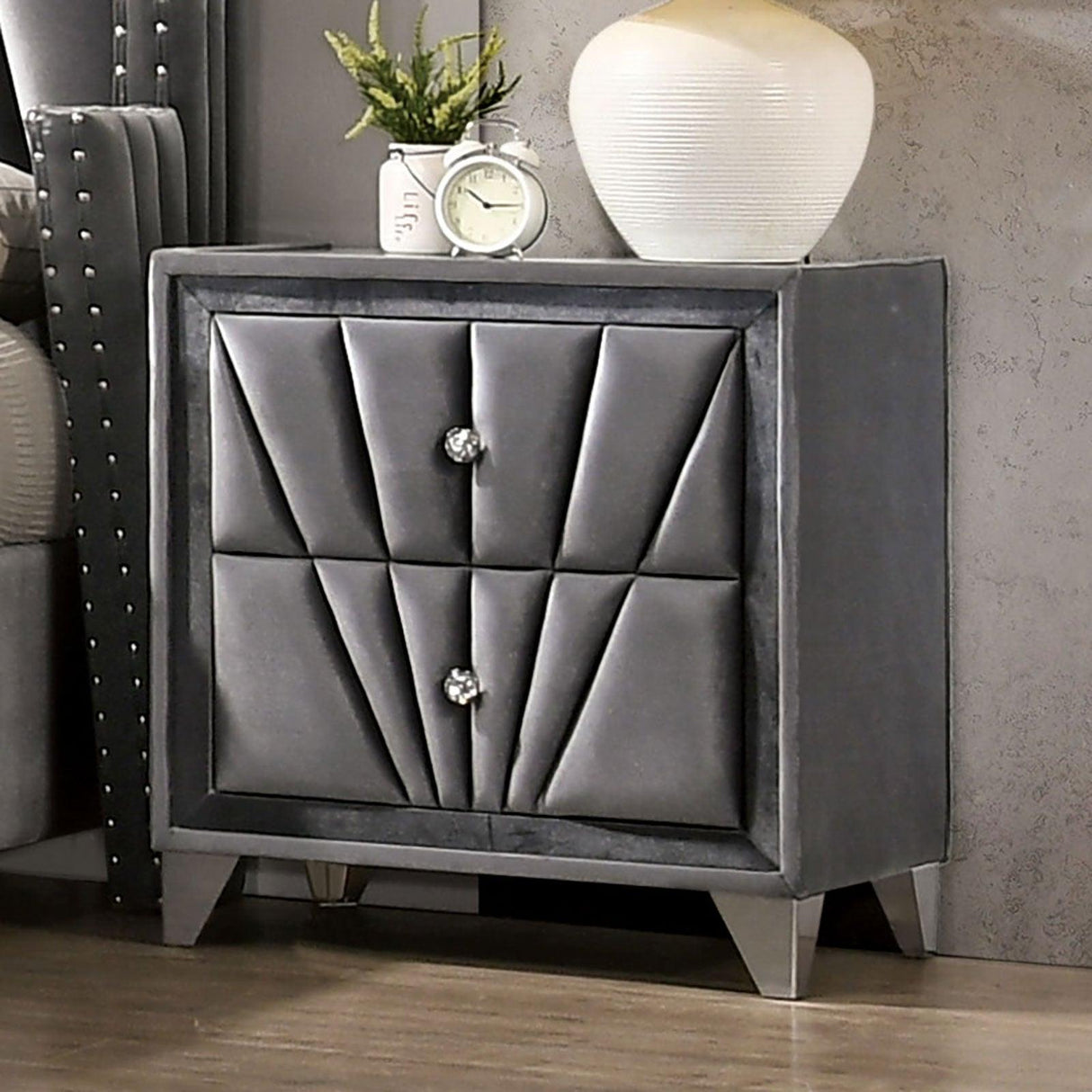 Carissa Gray Night Stand by Furniture of America at Eve Furniture