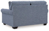 Carissa Manor Denim Performance Fabric Loveseat by Ashley at Eve Furniture