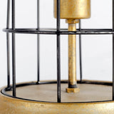 Carkner I (38"H) Gun-Metal Grey Cylindrical Metal Cage Table Lamp by Mercana at Eve Furniture