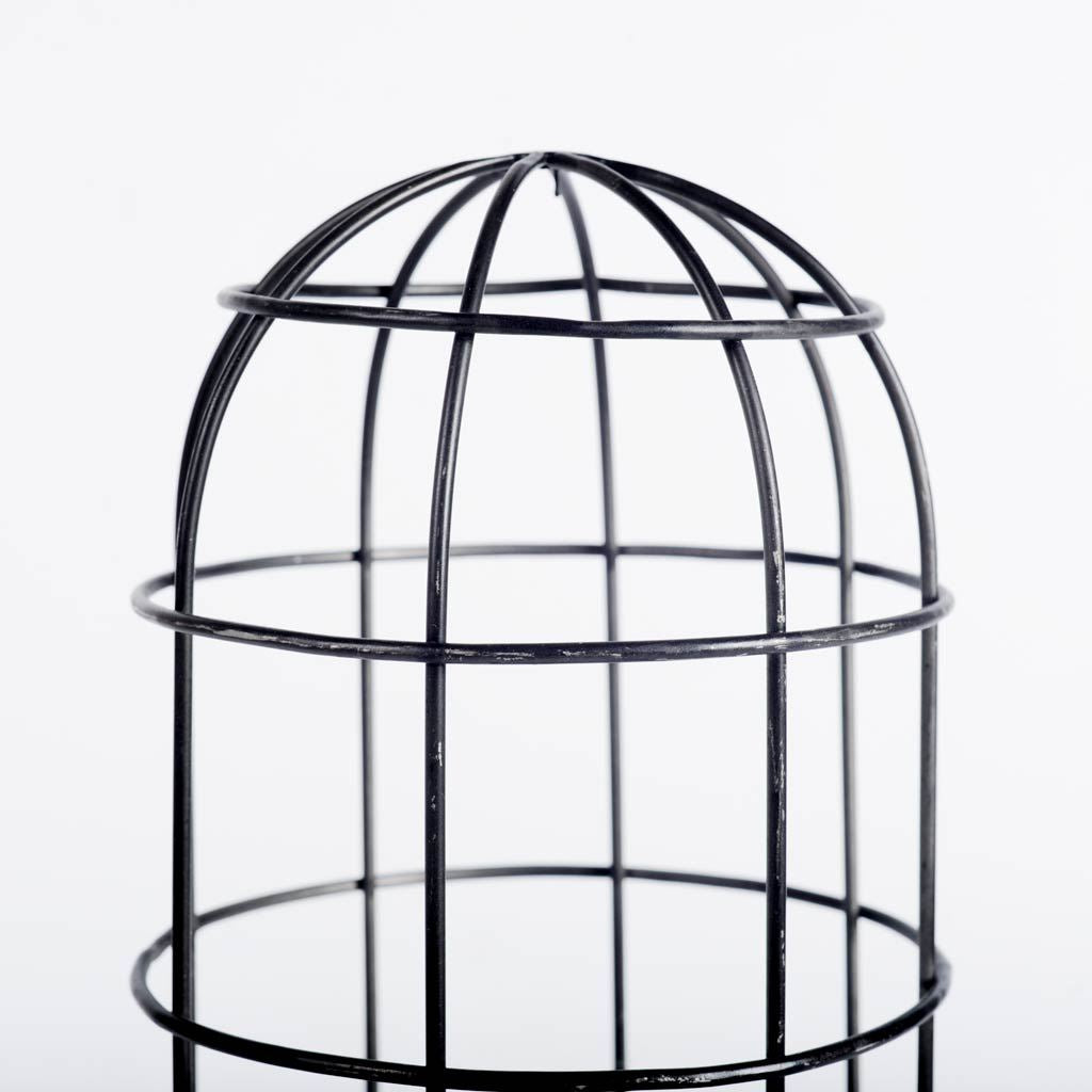 Carkner I (38"H) Gun-Metal Grey Cylindrical Metal Cage Table Lamp by Mercana at Eve Furniture