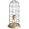 Carkner I (38"H) Gun-Metal Grey Cylindrical Metal Cage Table Lamp by Mercana at Eve Furniture