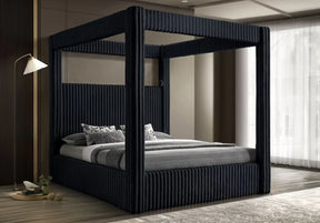 Carla Black King Upholstered Canopy Bed by Crown Mark at Eve Furniture