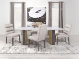 Carla Rectangular Dining Table with Cultured Carrara Marble Top White and Gold