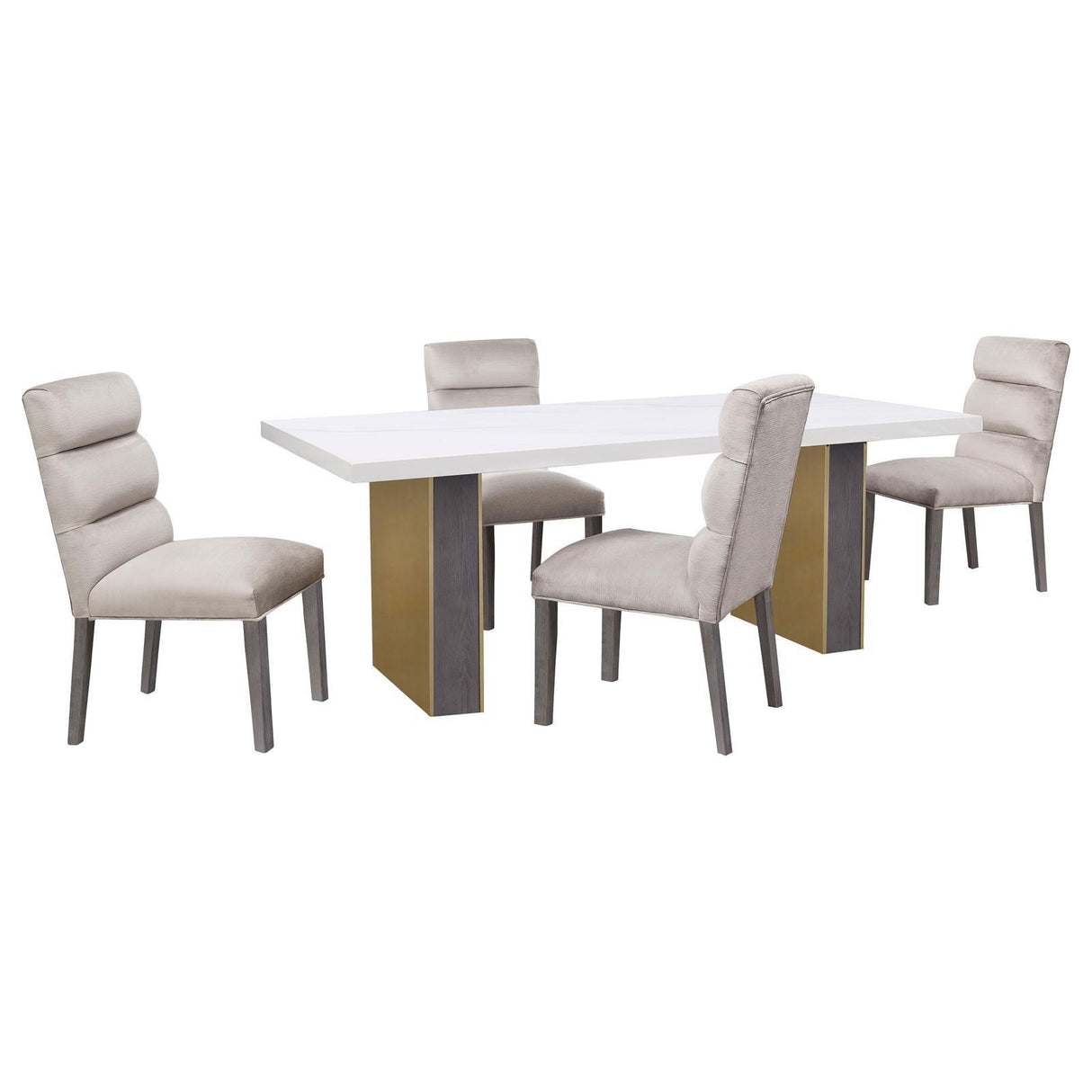 Carla Upholstered Dining Side Chair Stone (Set of 2) by Coaster at Eve Furniture