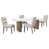 Carla Upholstered Dining Side Chair Stone (Set of 2) by Coaster at Eve Furniture