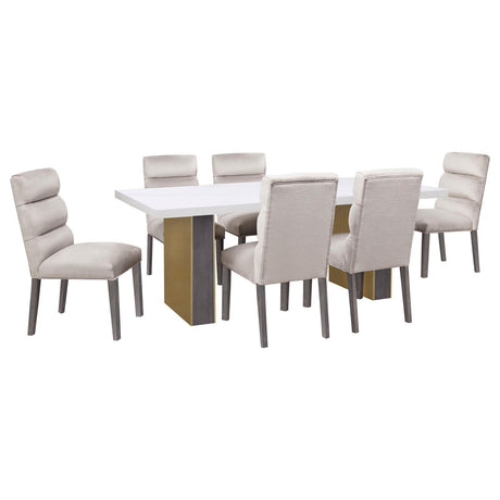 Carla Upholstered Dining Side Chair Stone (Set of 2) by Coaster at Eve Furniture