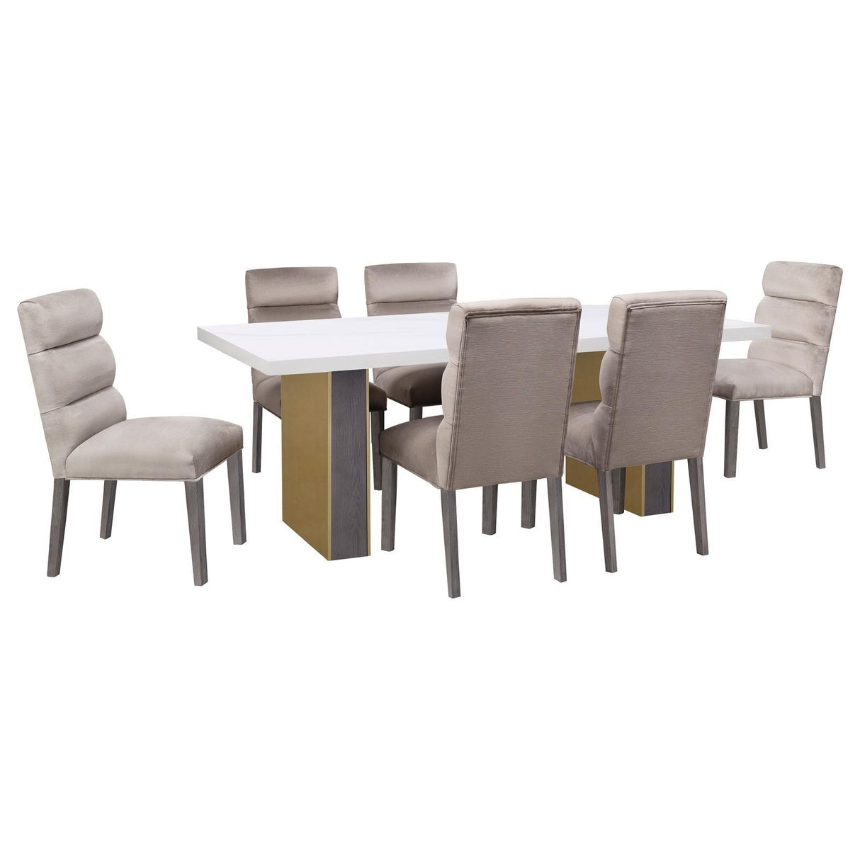Carla Upholstered Dining Side Chair Stone (Set of 2) by Coaster at Eve Furniture