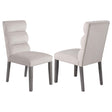 Carla Upholstered Dining Side Chair Stone (Set of 2) by Coaster at Eve Furniture