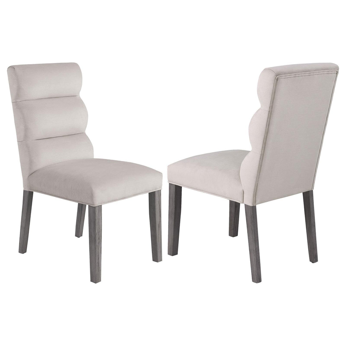 Carla Upholstered Dining Side Chair Stone (Set of 2) by Coaster at Eve Furniture