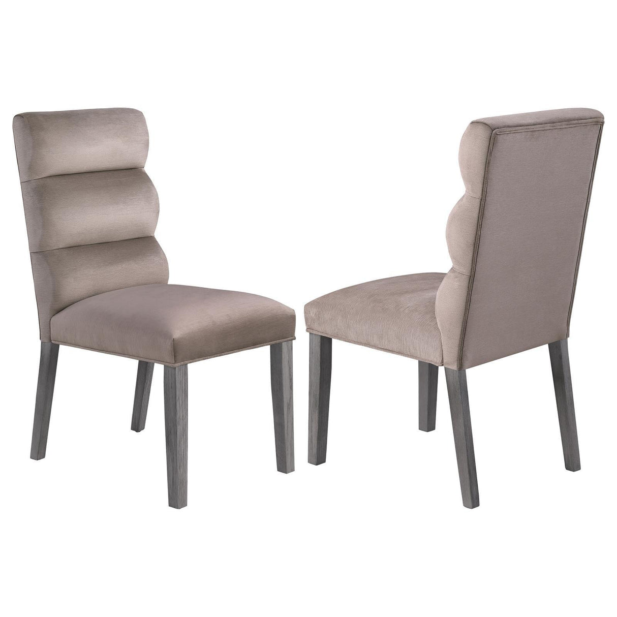 Carla Upholstered Dining Side Chair Stone (Set of 2) by Coaster at Eve Furniture