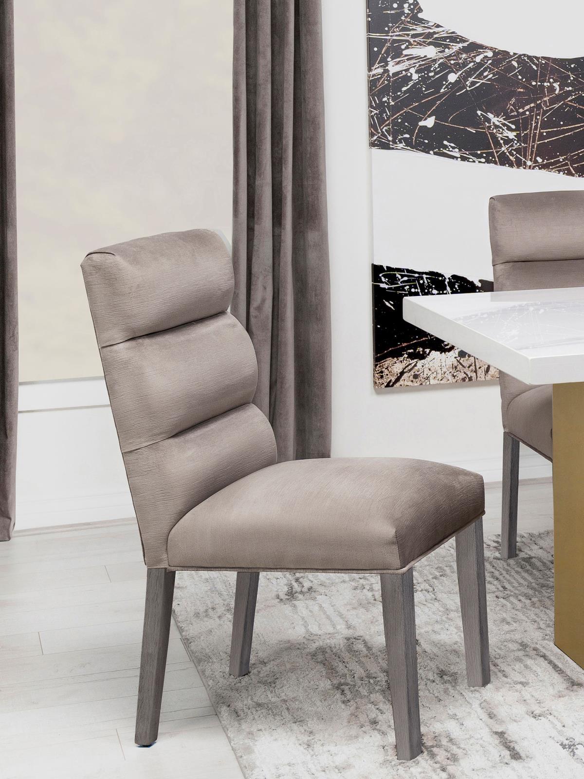 Carla Upholstered Dining Side Chair Stone (Set of 2) by Coaster at Eve Furniture
