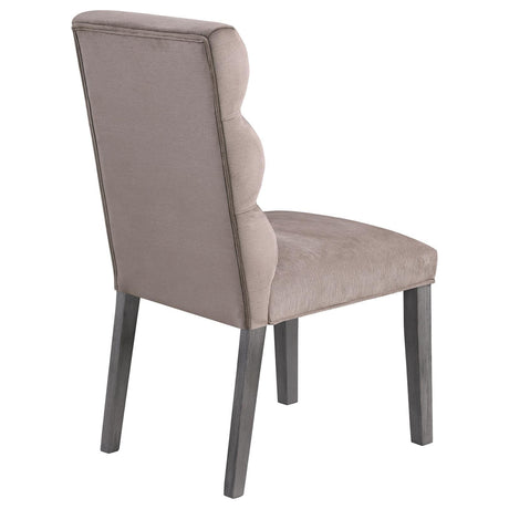 Carla Upholstered Dining Side Chair Stone (Set of 2) by Coaster at Eve Furniture