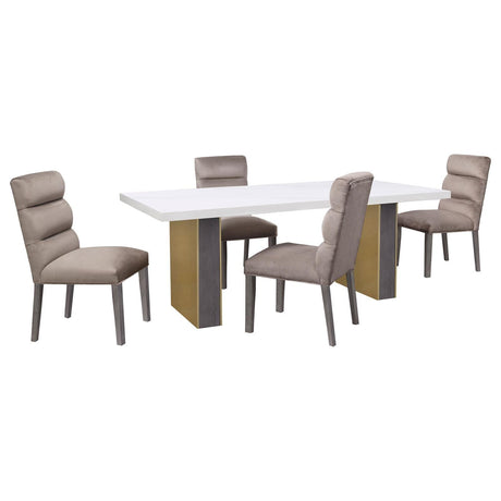 Carla Upholstered Dining Side Chair Stone (Set of 2) by Coaster at Eve Furniture