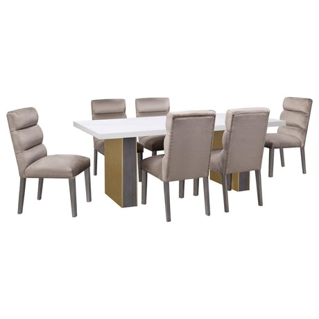 Carla Upholstered Dining Side Chair Stone (Set of 2) by Coaster at Eve Furniture