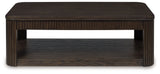 Carlibrie Warm Brown Lift-Top Coffee Table by Ashley at Eve Furniture