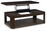 Carlibrie Warm Brown Lift-Top Coffee Table by Ashley at Eve Furniture